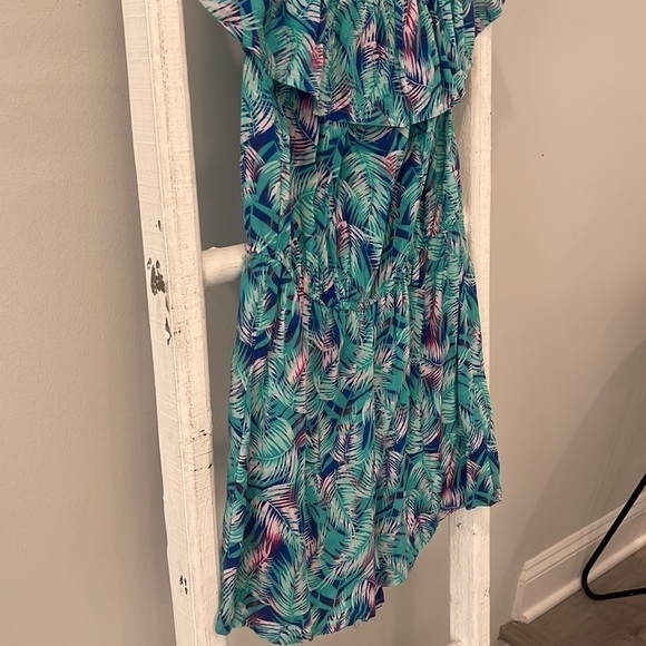 Atmosphere tropical palm off the shoulder ruffle romper size 6 - Picture 7 of 8